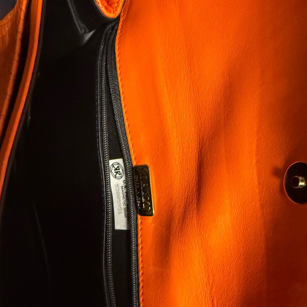 Bally Orange Quilted Shoulder Bag - Picture 8 of 9